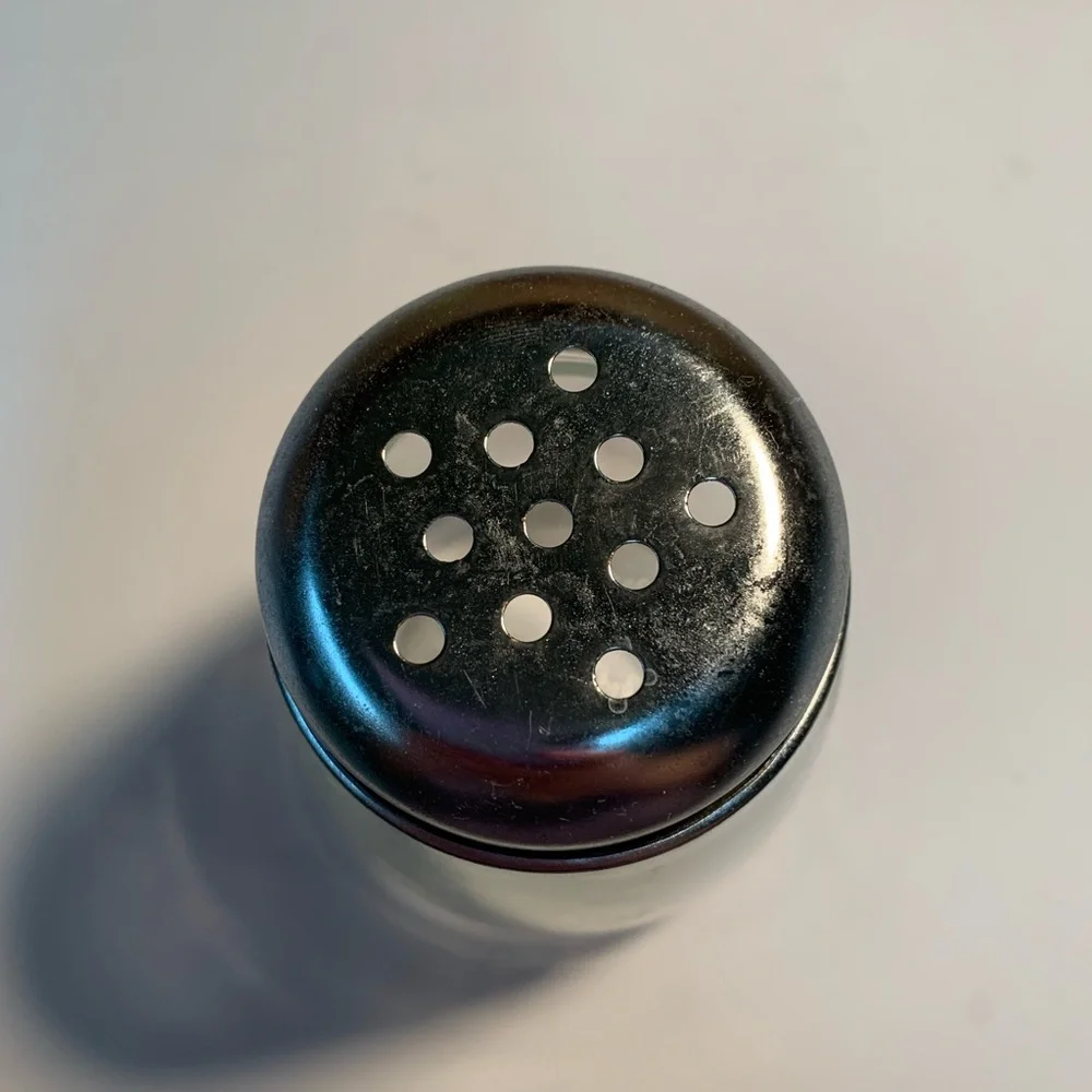 Vintage Retro Federal Housewares Chicago IL Glass Cheese Pepper Pizza Shaker